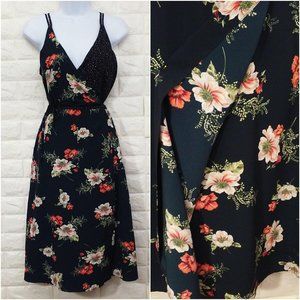 Top Shop Floral Full Wrap Sun Dress Sz-6 Strappy